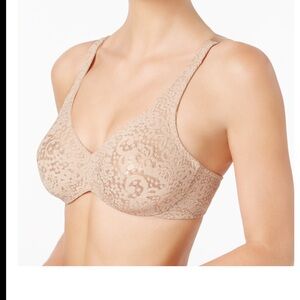Wacoal Full Figure Halo Lace Bra 65547 Beige Toast 40C NWT